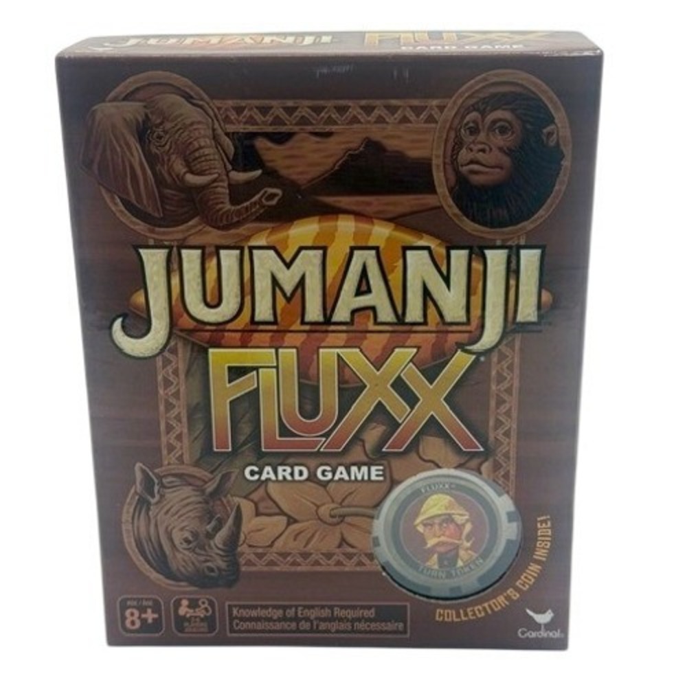 Jumanji Fluxx Card Game Collector's Edition with Coin New in Box sealed